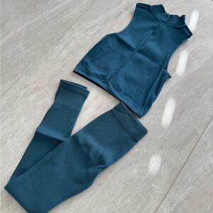 ZARA Lounge Ribbed Set - Blue
